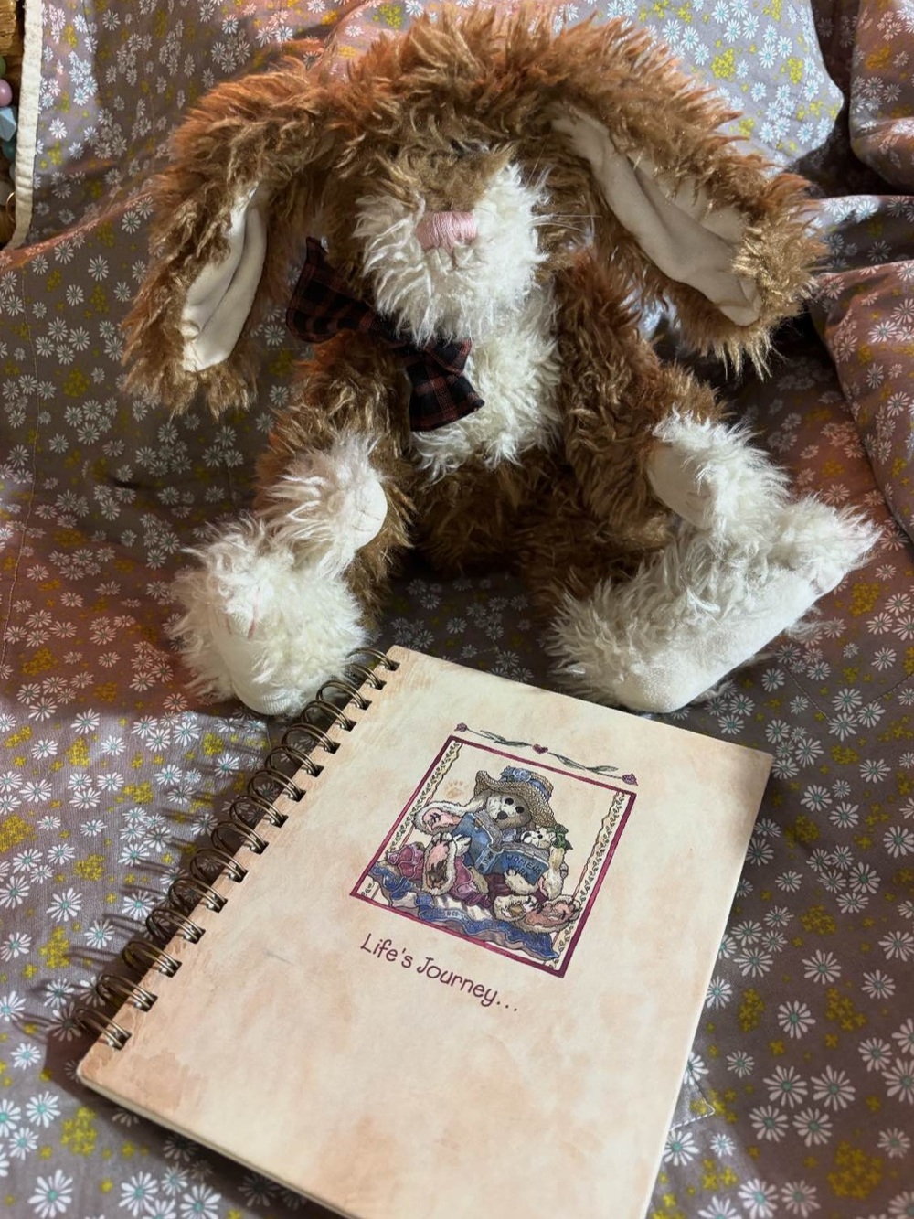 Boyds Bears Plush Bunny with Plaid Bow